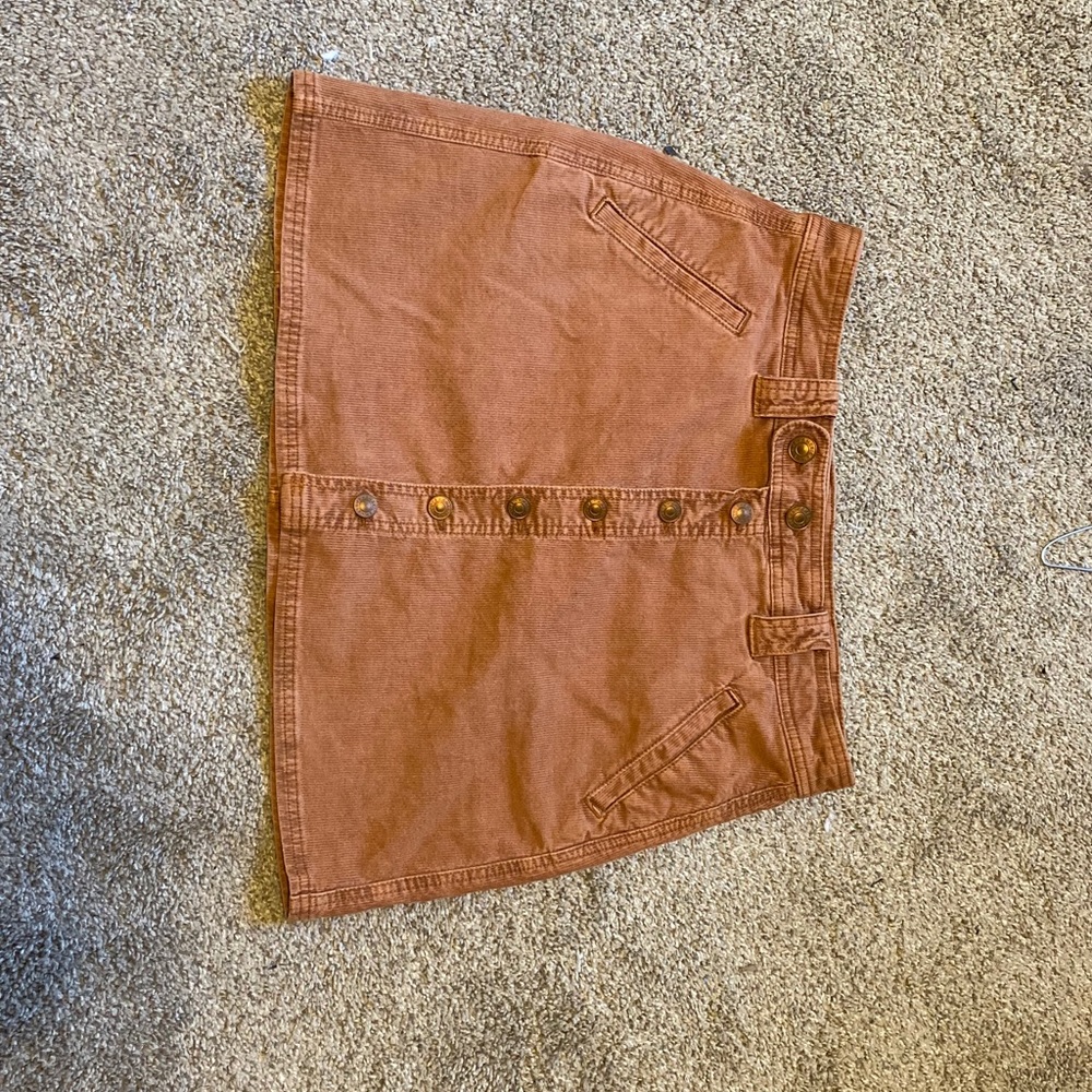 RUST BUTTON DOWN SKIRT